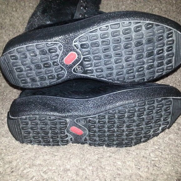 OSCAR SPORT-Italy-Apres Ski-Goat Fur and Fun Fur Boots-Black-Size 38-Near Mint - Picture 8 of 8